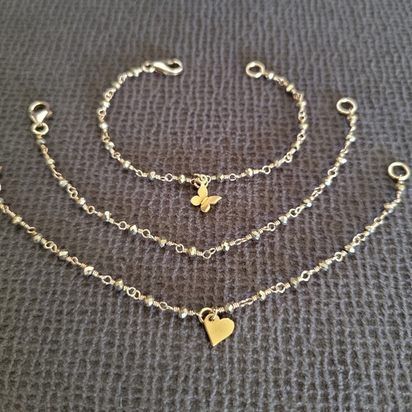 ✨️HP✨️ Dainty Gold💛 Pyrite Bracelet Trio3️⃣ - NWOT - Picture 10 of 15